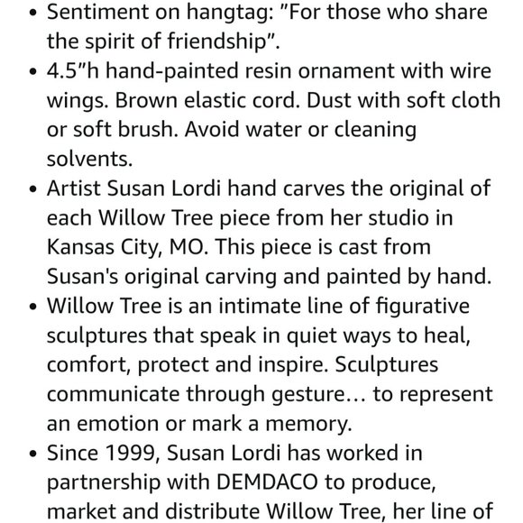 NIB Willow Tree Angel of Friendship Ornament - Picture 3 of 10